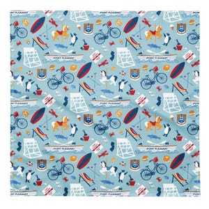 Point Pleasant NJ printed bandana, Pet or people bandana with Point Pleasant theme