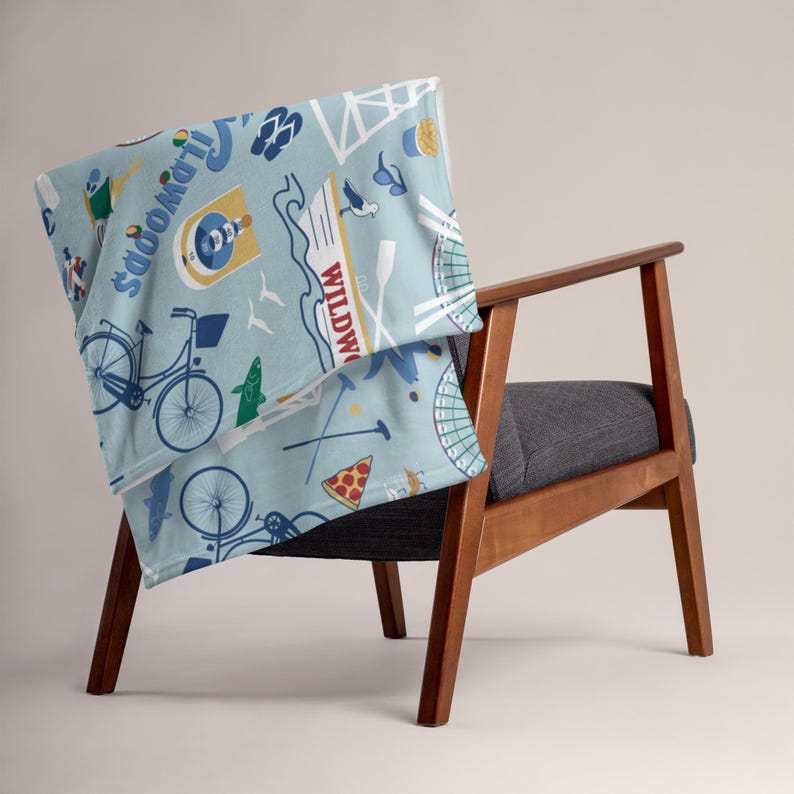 Wildwood NJ soft touch Throw Blanket for home decor and New Jersey gift