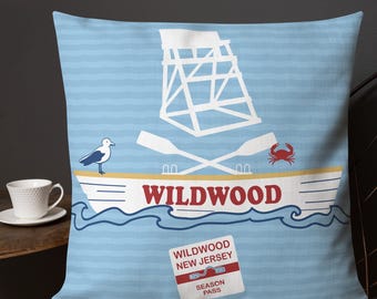Wildwood NJ Premium throw Pillow home decor New Jersey gift
