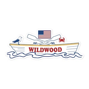 Wildwood NJ Lifeguard Boat decal vinyl Bubble-free stickers