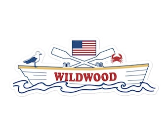 Wildwood NJ Lifeguard Boat decal vinyl Bubble-free stickers