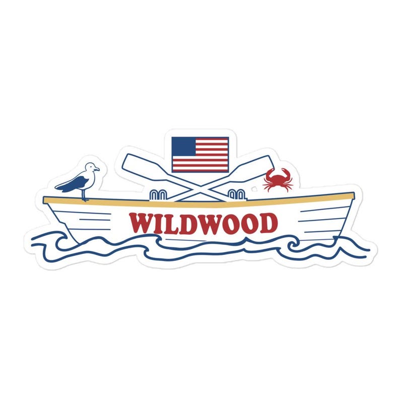 Wildwood NJ Lifeguard Boat decal vinyl Bubble-free stickers
