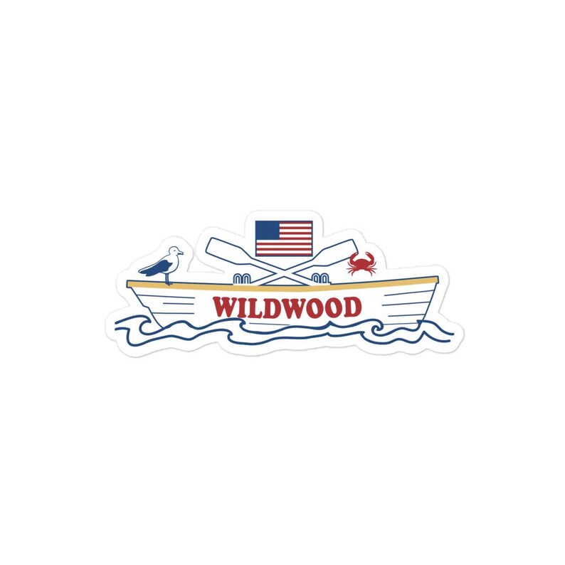 Wildwood NJ Lifeguard Boat decal vinyl Bubble-free stickers