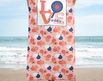 Paddle Towel, Paddle Player beach or pool towel, Platform Tennis player gift, Gift for paddle partner, Paddle tournament gift, Paddle player
