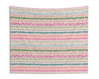 Wall Tapestry for dorm, home decor, or gift - pastel boho floral vines