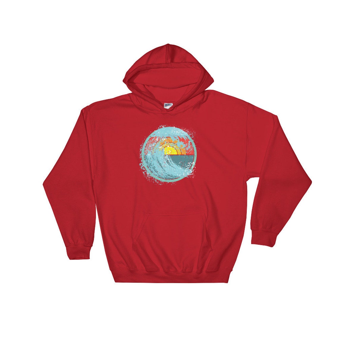 Surfing Unisex Hooded Sweatshirt Surf Wave Design Casual Etsy