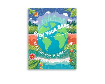 Pack Your Bags-poster Reisliefhebbers Cadeau, avontuur, kleurrijke inlijstbare muurkunst