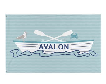 Avalon NJ decoratieve vlagbanner enkelzijdig bedrukt