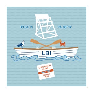 LBI vinyl decal, Long Beach Island, NJ Bubble-free stickers