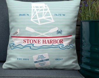 Premium kussen Stone Harbor NJ, Stone Harbor woondecoratiecadeau
