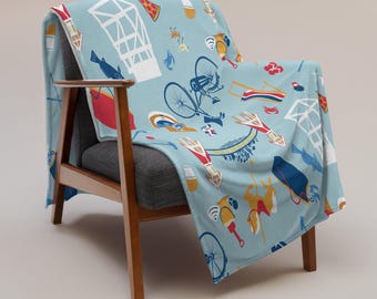 Ocean City MD soft fleece Throw Blanket