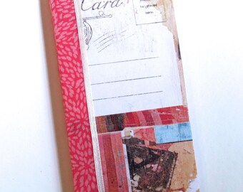 Blank Book Handmade OOAK Hardback Junk Journal Postcard Butterfly