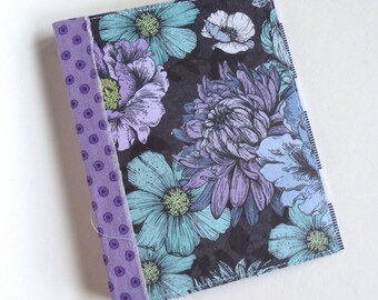 Glue Book Handmade OOAK Purple Turquoise Flowers