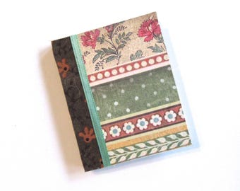 Mini Junk Journal Blank Book Hardback Vintage Style Borders