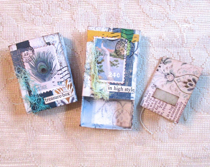 Handmade Matchbox With Mini Book Set of 2 Peacock Feather - Etsy