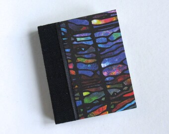 Mini Junk Journal Blank Book Handmade Hardback Dark Stained Glass OOAK