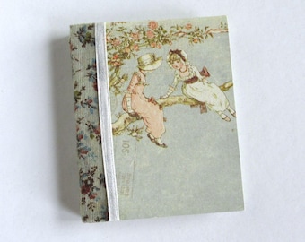 Mini Junk Journal Blank Book Handmade Hardback Vintage Girls Tree OOAK