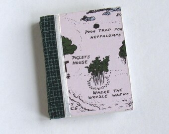 Mini Junk Journal Blank Book Handmade Hardback Winnie-The-Pooh Map (A) OOAK