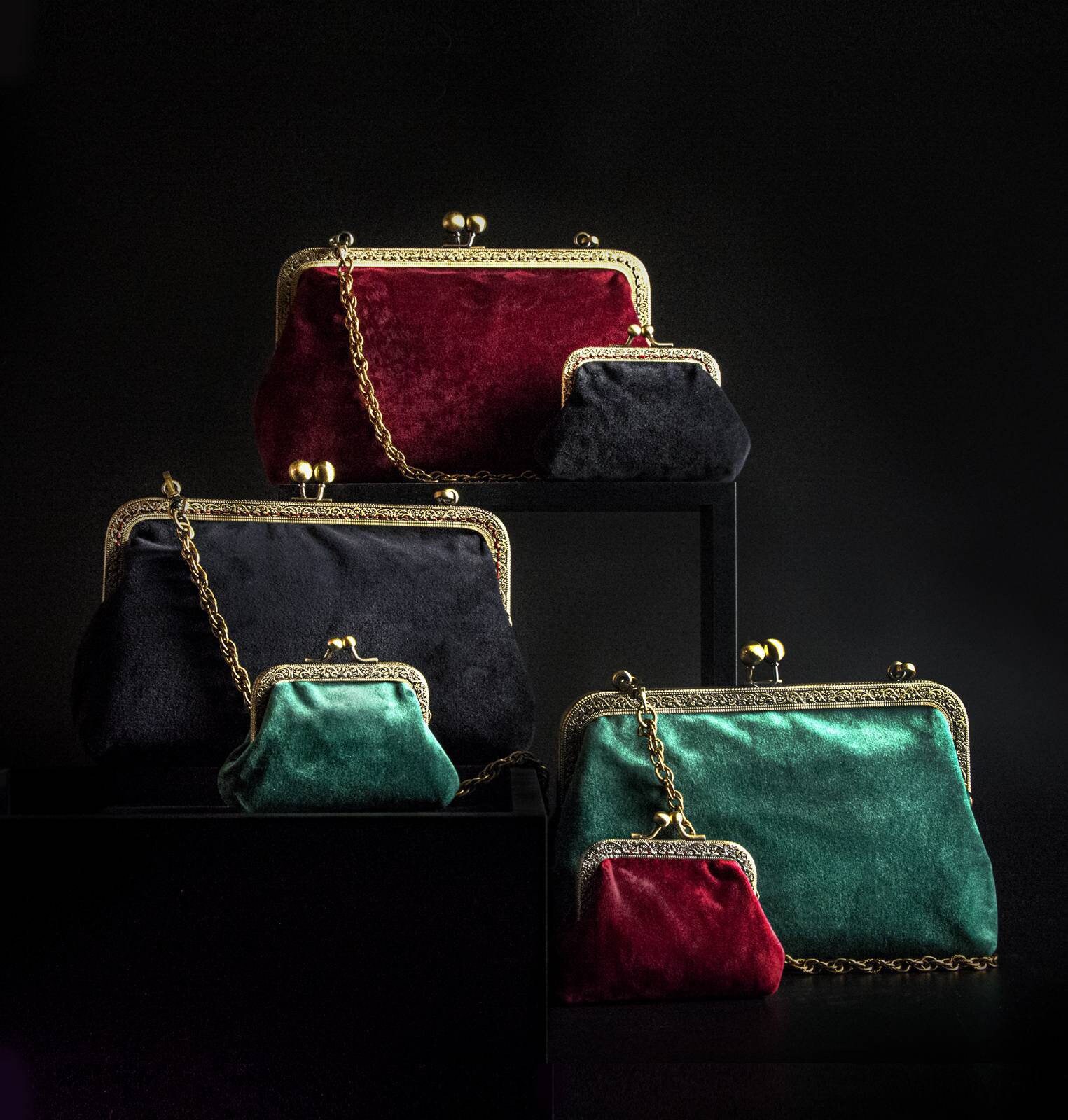 Velvet Coin Purse Vintage Clutch Coin Wallet Etsy