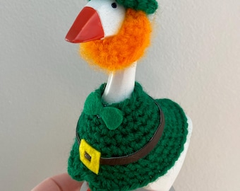 Crocheted Leprechaun With Hat And Orange Beard: St. Patrick's Day