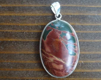 Sterling silver jasper pendant