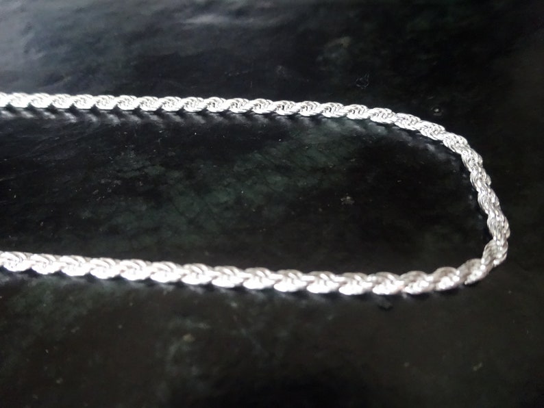 16 Inch Rope Chain Sterling Silver - Etsy