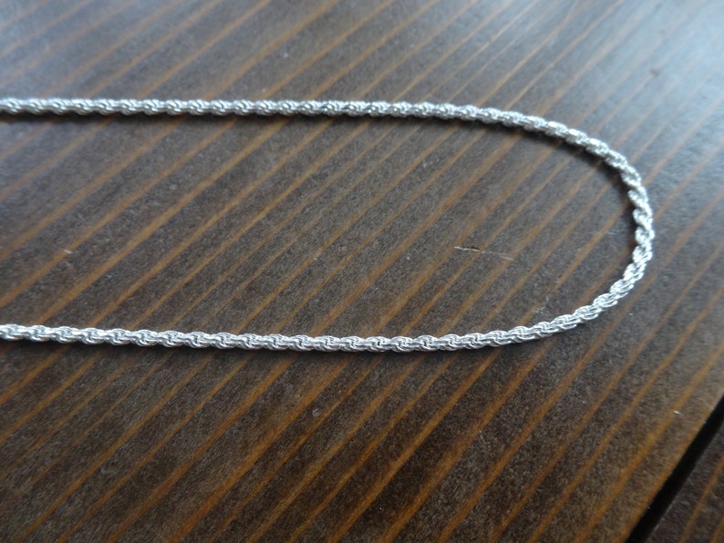 16 Inch Rope Chain Sterling Silver Etsy
