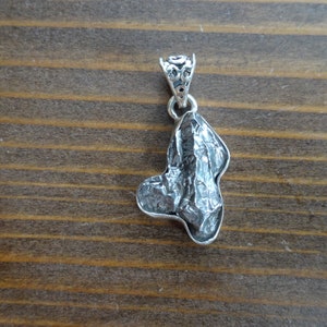 Sterling silver meteorite pendant