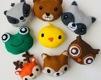 手作りフェルトの森の動物セット：森の生き物、子供部屋の装飾