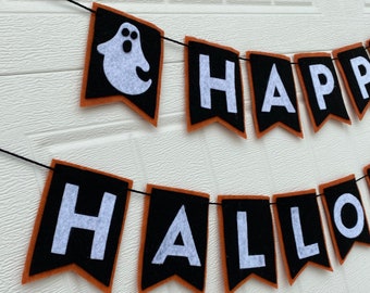 Happy Halloween felt banner, halloween party decor, halloween decorations, halloween garland, happy halloween decor, halloween party sign