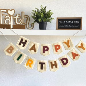 Boho Filz Geburtstagsbanner, Geburtstagsbanner aus Filz, Boho Geburtstagsbanner, Partydekoration, alles Gute zum Geburtstag Girlande, Boho Girlande
