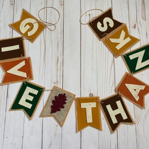 Give Thanks Felt Banner, thanksgiving felt banner, thanksgiving decor, fall decor, thanksgiving garland, holiday decorations, home decor