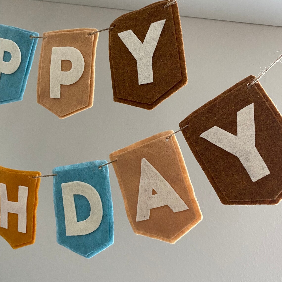 Boho Felt Happy Birthday Banner Birthday Felt Banner Boho Etsy