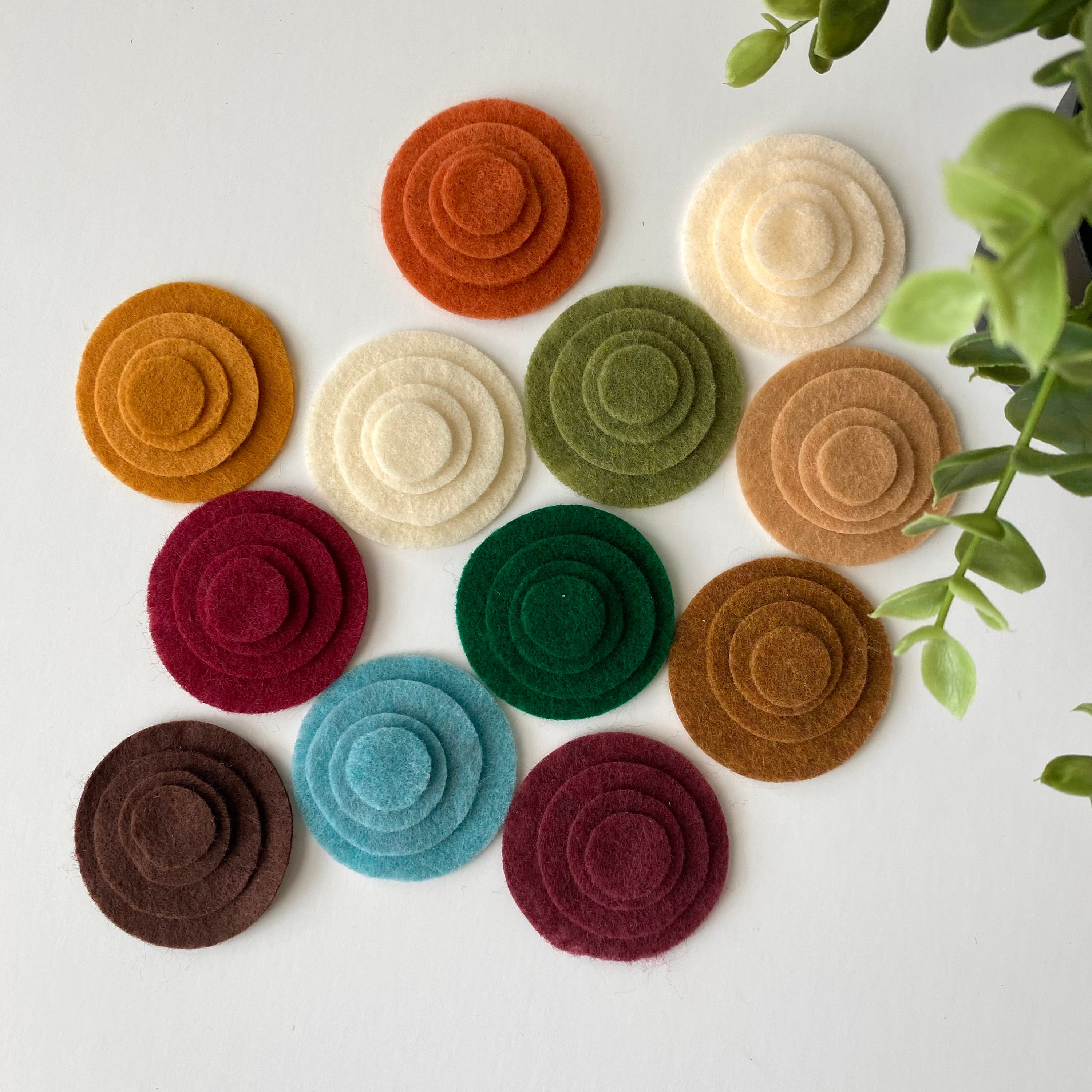 Self-adhesive Felt Circles 1-1/2 Inch Sticky Variety Pack of 50