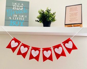 Filz Herz Banner: Valentinstag Girlande Dekoration