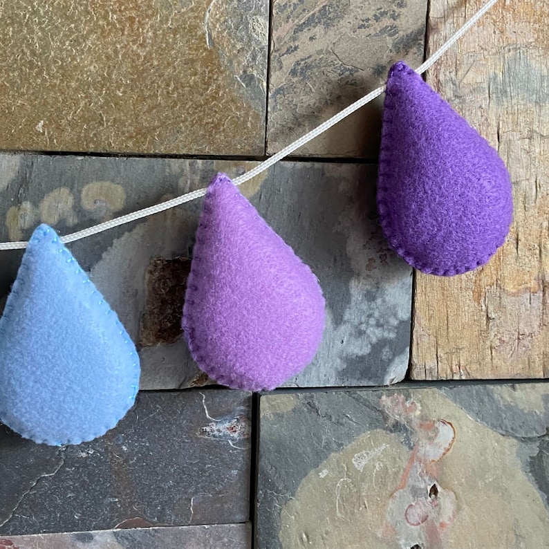 Felt Raindrop Garland Raindrop Droplet Garland Nursery Room Etsy