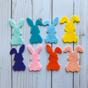 Felt bunny die cuts, felt easter bunny, felt easter decor, easter bunny die cut, felt bunny easter, colorful bunnies, easter bunnies