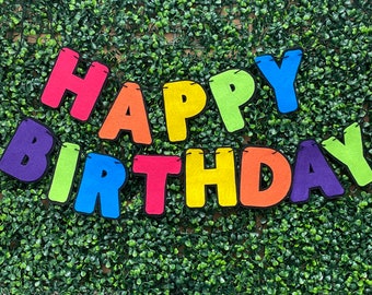 Neon Felt Birthday Banner: Personalized Party Decoration