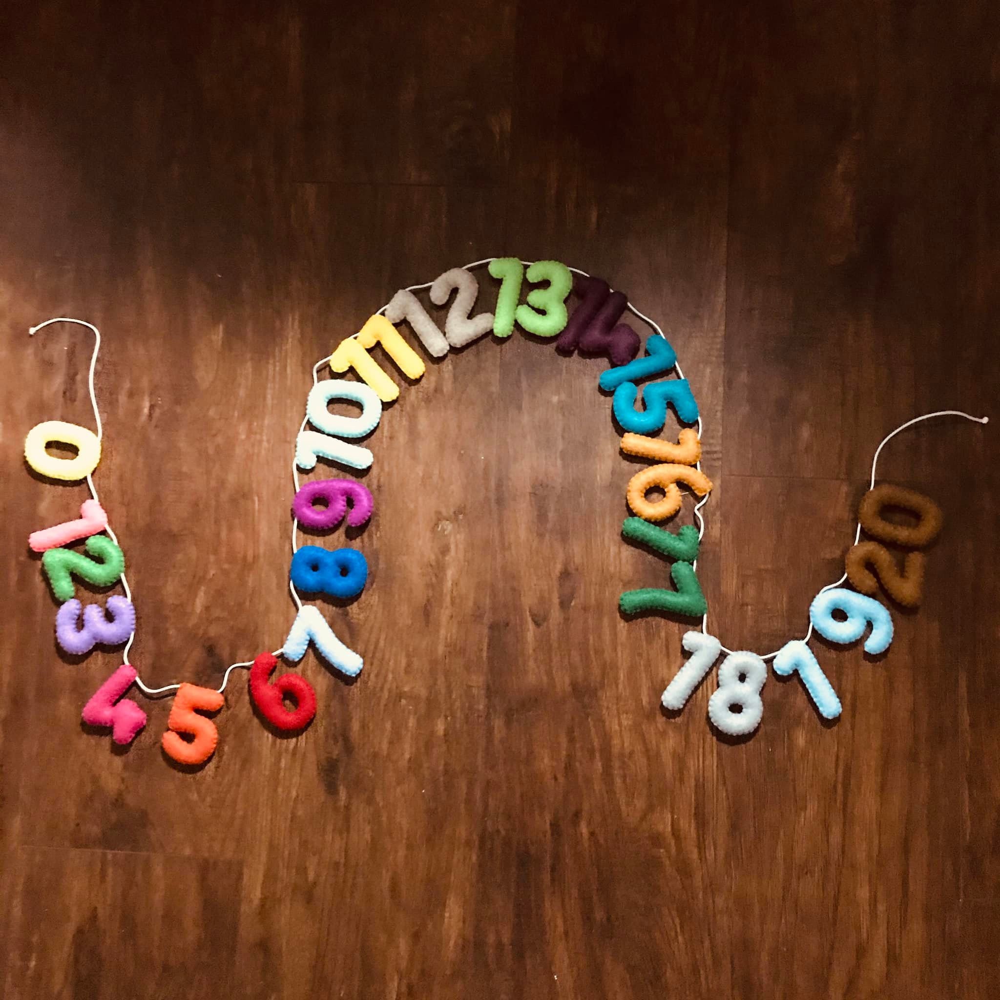 Felt Numbers Garland Numbers Garland Felt Garland Learning Etsy