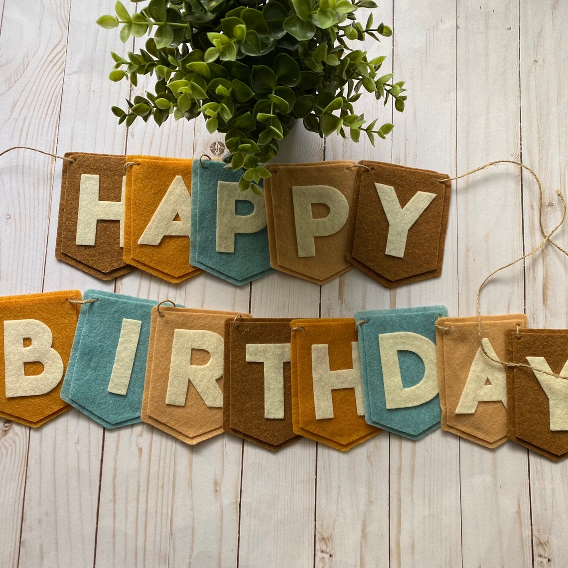 Boho Felt Happy Birthday Banner Birthday Felt Banner Boho Etsy