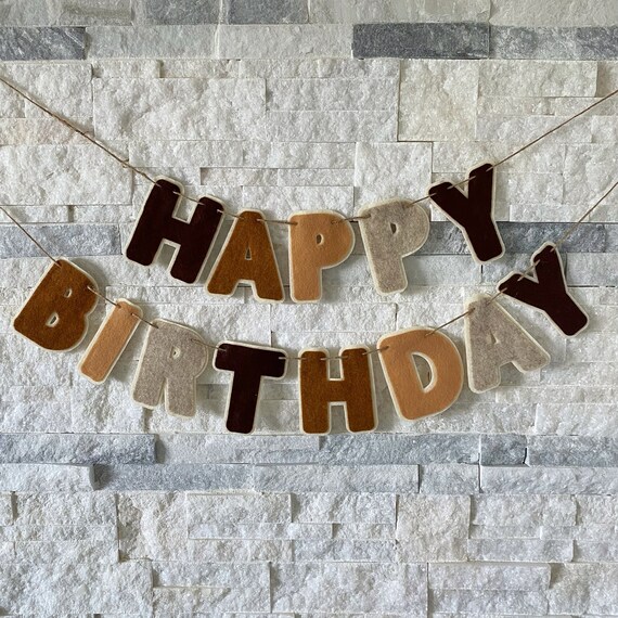 thumbnail image 2 of Handmade Felt 'Happy Birthday' Garland - 80 Inch Boho Wool Banner For Kids Parties & Decor 2 of 4