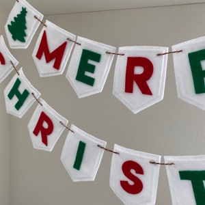 Merry Christmas felt Banner, felt garland christmas, christmas decor, felt christmas decoration, merry christmas banner, christmas banner image 3