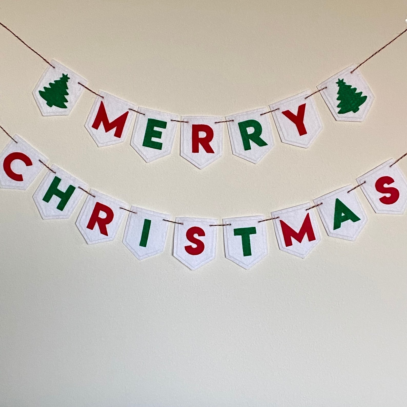 Merry Christmas Felt Banner Felt Garland Christmas Christmas Etsy