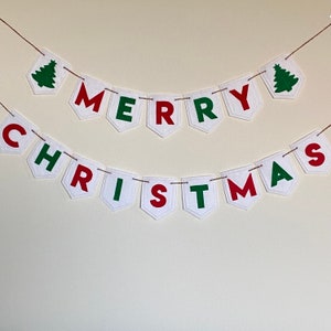 Merry Christmas felt Banner, felt garland christmas, christmas decor, felt christmas decoration, merry christmas banner, christmas banner image 6