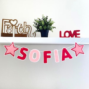 Pancarta con nombre personalizada, banderines decorativos para guardería, guirnalda con nombre para guardería, pancarta para baby shower, decoración para sala de juegos, guirnalda de fieltro para fiesta, nombre personalizado