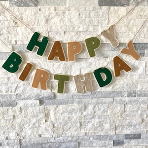 Boho Filz Happy Birthday Girlande, Geburtstagsgirlande, Boho Geburtstagsbanner, Partydekoration, Boho Geburtstagsgirlande, Boho Wanddeko