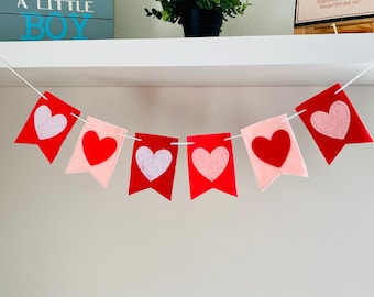 Filz Herz Banner: Valentinstag Girlande Dekoration