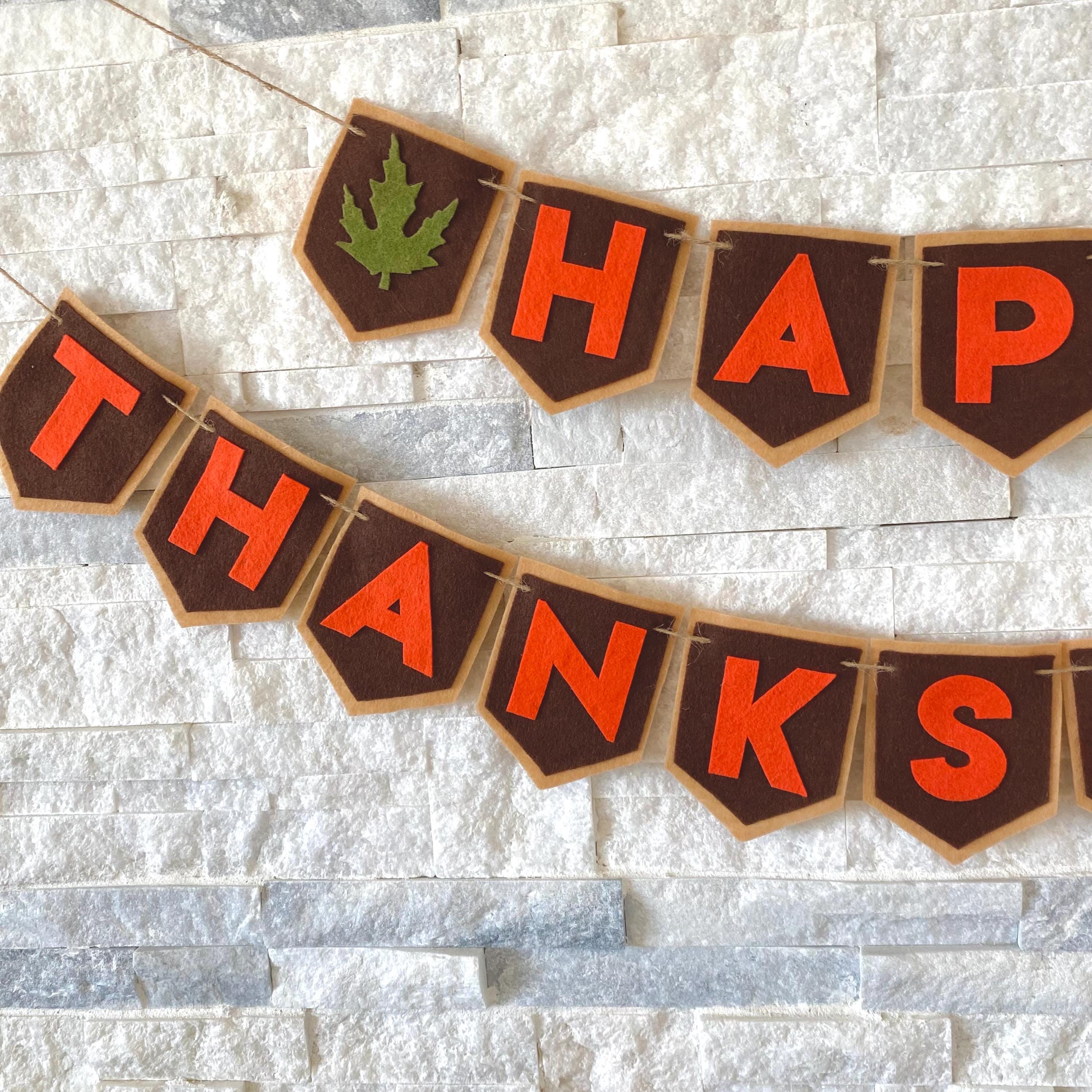 Thanksgiving 'Hello Fall' Felt Banner Garland | Autumn Harvest Decor For Home, Mantel, Or Party