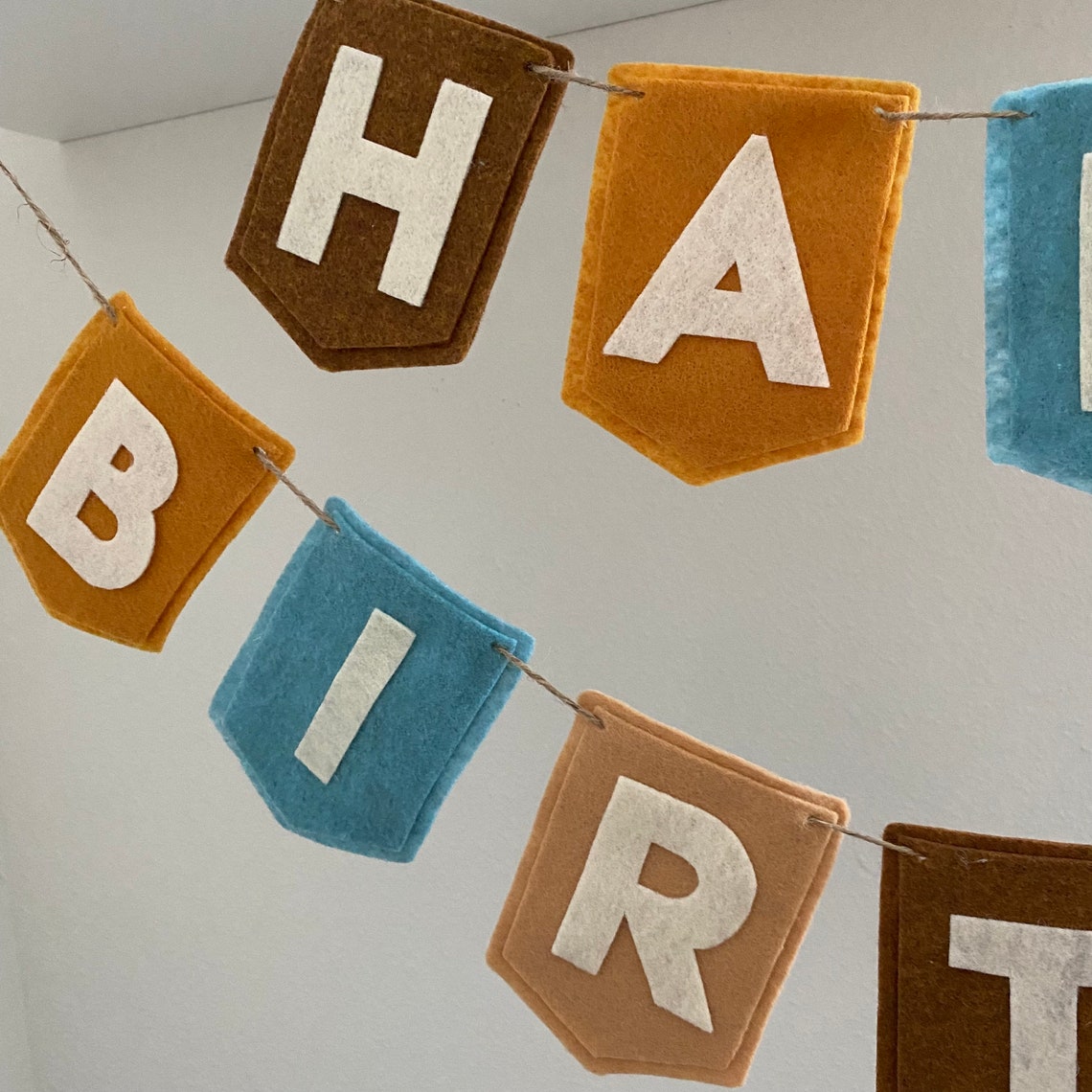 Boho Felt Happy Birthday Banner Birthday Felt Banner Boho Etsy