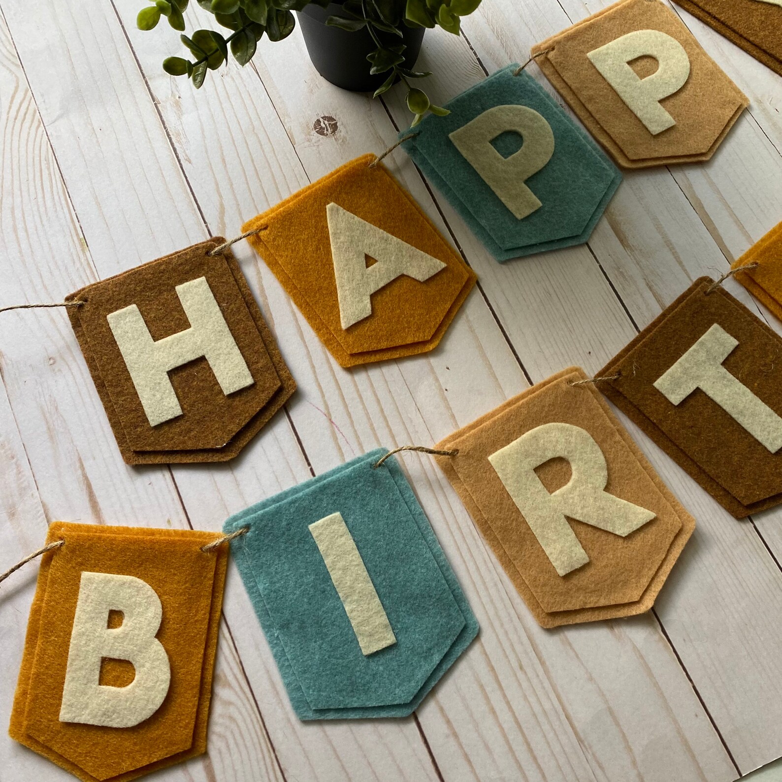 Boho Felt Happy Birthday Banner Birthday Felt Banner Boho Etsy